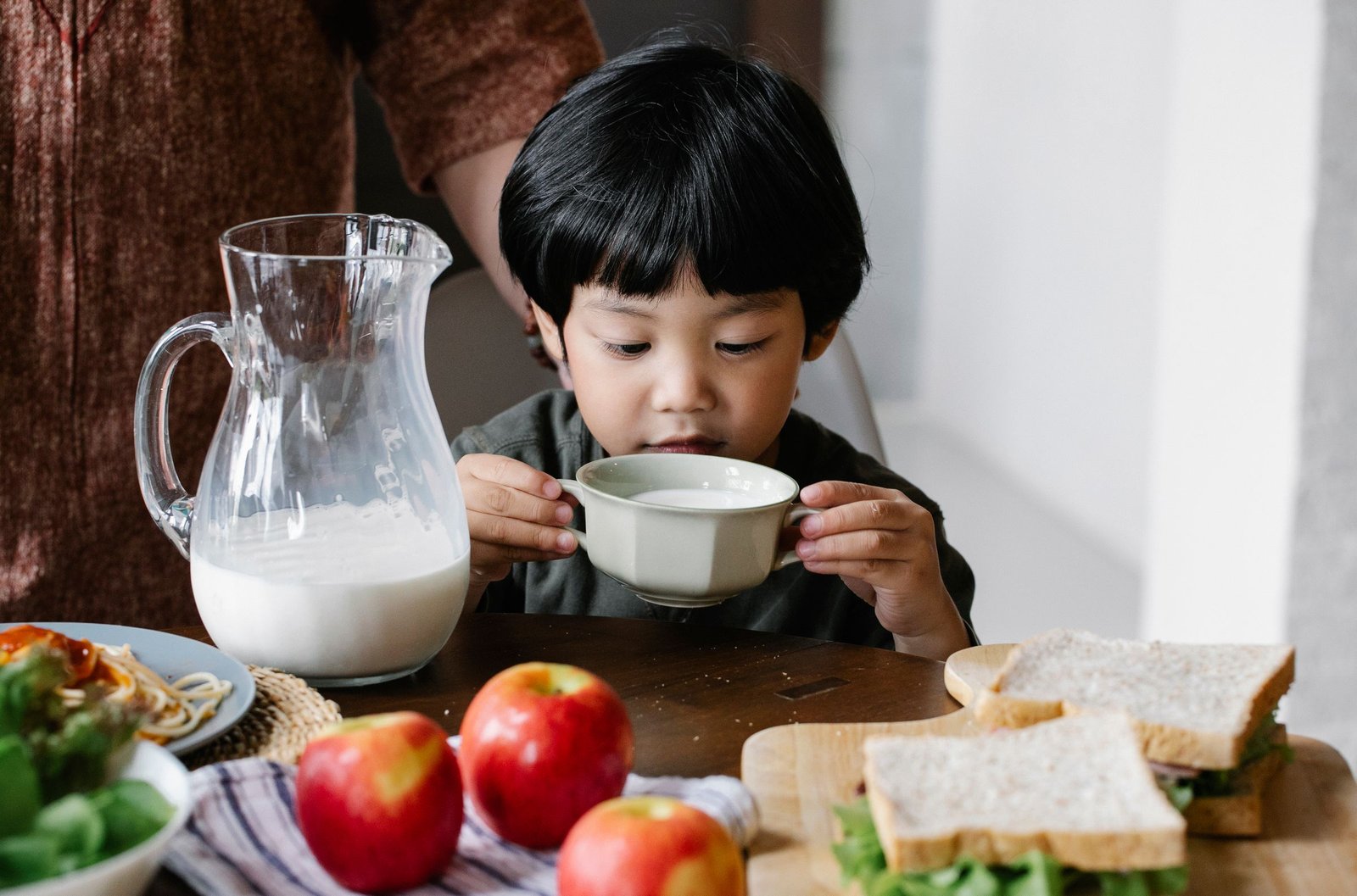 Child having breakfast